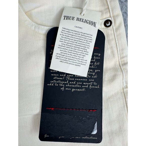 True Religion Womens Pale Yellow Denim Shorts NWT Size 24 Made In Italy - Picture 9 of 16